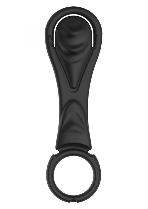 My Cockring Ribbed Shaft Silicone Cock Ring - Black
