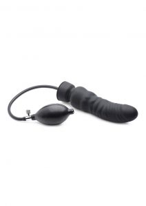 Master Series Dick-Spand Inflatable Silicone Dildo - Black