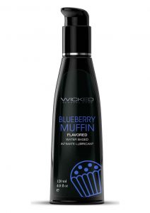 Wicked Aqua Water Based Flavored Lubricant Blueberry Muffin 4oz