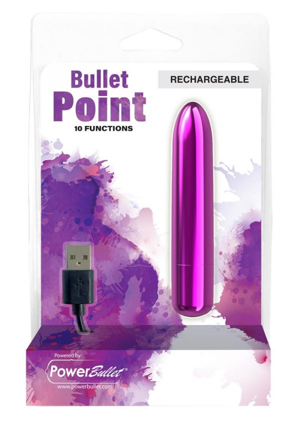 PowerBullet Bullet Point Rechargeable Vibrator - Purple