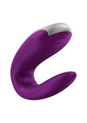 Satisfyer Double Fun Silicone Rechargeable Dual Vibrator With Remote Control - Purple