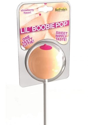 Lil Boobie Pops Strawberry Flavored - Ivory/Pink