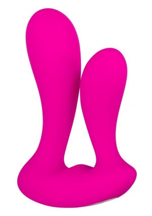 Adam andamp; Eve Silicone Rechargeable Dual Entry Vibe With Remote Control - Pink