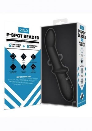 ZOLO P-Spot Beaded Silicone Rechargeable Anal Vibrator - Black