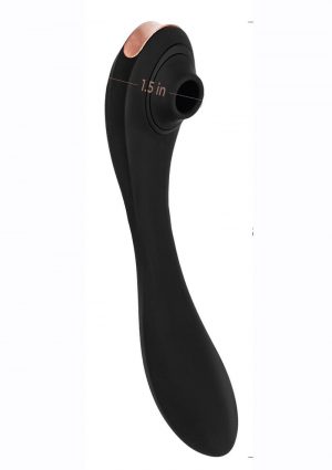 OMG VibraPulse Rechargeable Silicone Adjustable Clitoral Air Massager with Vibrator  - Black