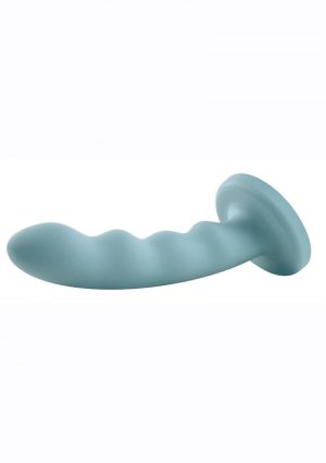 Sage Silicone Curved Dildo with Suction Cup 8in - Green