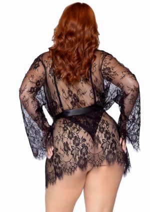 Leg Avenue Floral Lace Teddy with Adjustable Straps and Cheeky Thong Back