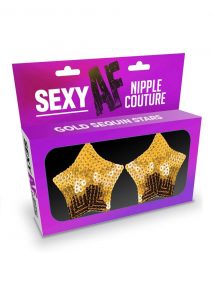 Sexy AF Stars Nipple Couture Silicone Pasties - Gold