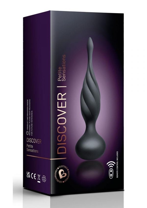 Discover Rechargeable Silicone Anal Vibrator with Remote Control - Black/Rose Gold