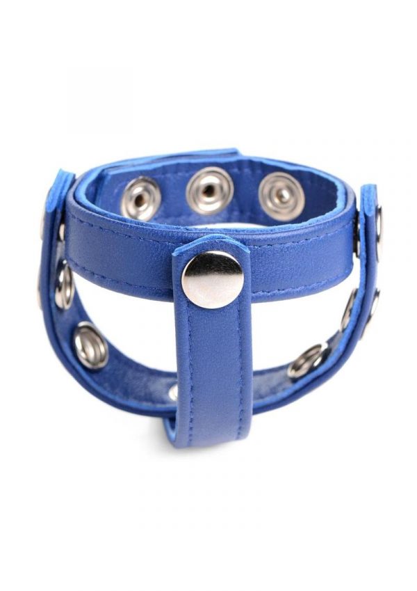 Cock Gear Leather Snap-On Harness - Blue