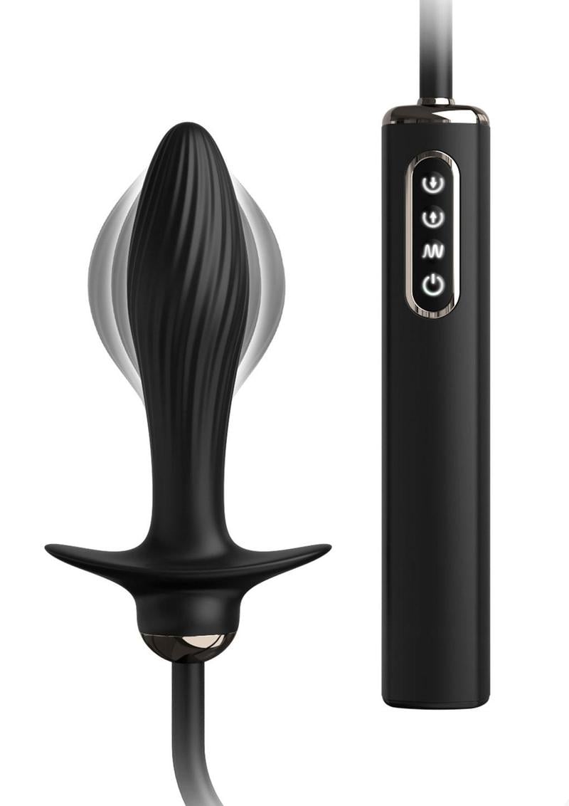 Anal Fantasy Elite Auto-Throb Rechargeable Silicone Inflatable Vibrating Plug - Black