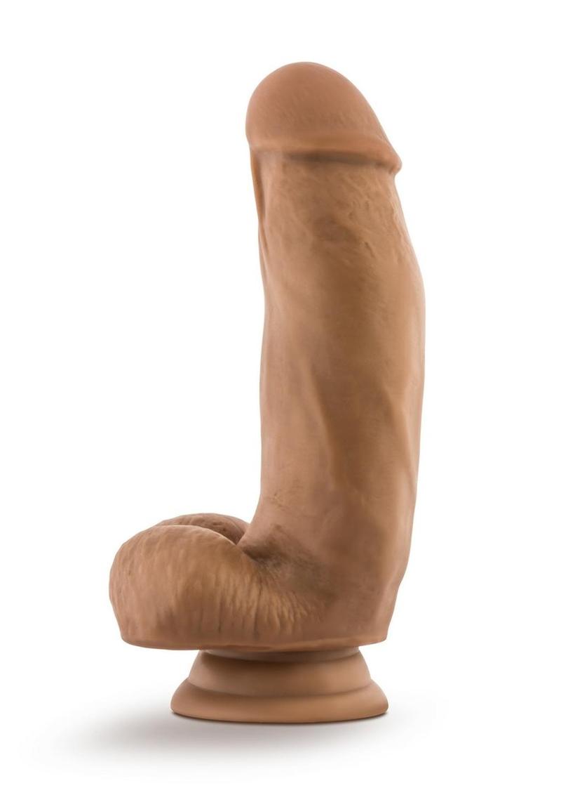 Dr. Skin Silicone Dr. Samuel Dildo with Balls and Suction Cup 7in - Mocha