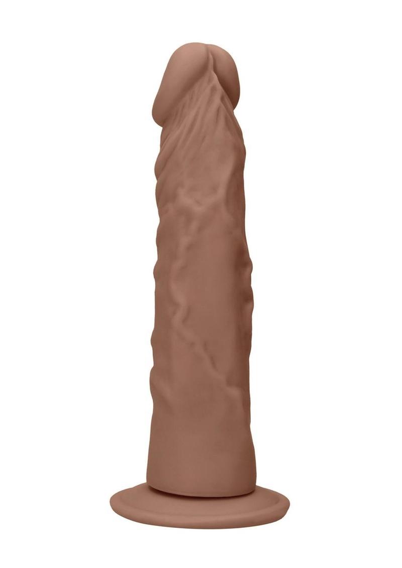 RealRock Skin Realistic Dildo Without Balls 7in - Caramel