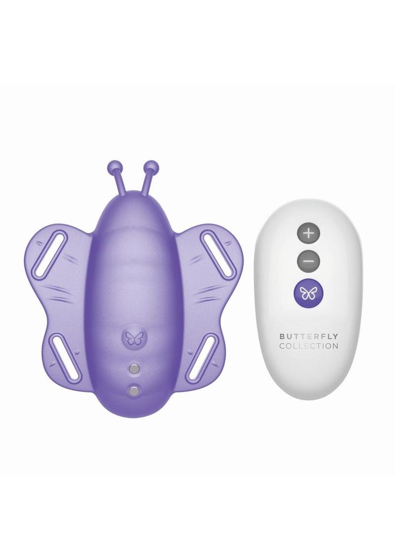 The Remote Control Butterfly Silicone Rechargeable Panty Vibe - Purple