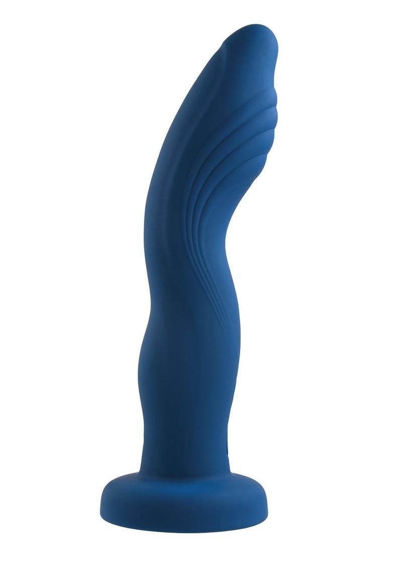 Gender X Snuggle Up Rechargeable Silicone Dual Vibrating Strap-On with Remote Control - Blue/Black