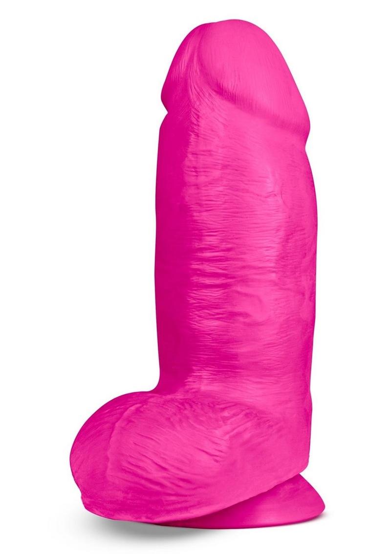 Au Naturel Bold Chub Dildo with Suction Cup and Balls 10in - Pink
