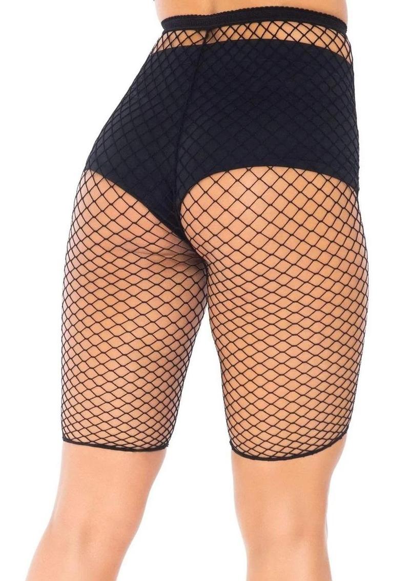 Leg Avenue Industrial Net Biker Shorts - O/S - Black