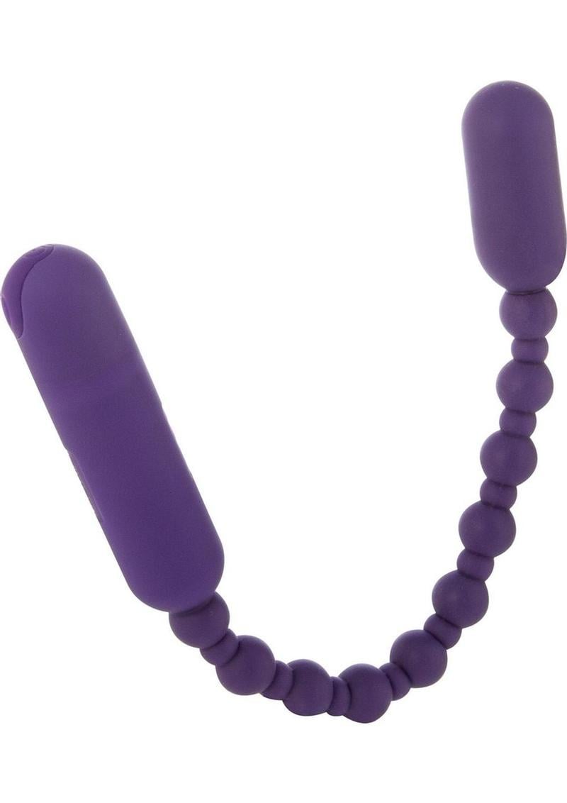 PowerBullet Rechargeable Silicone Booty Beads 10in - Purple