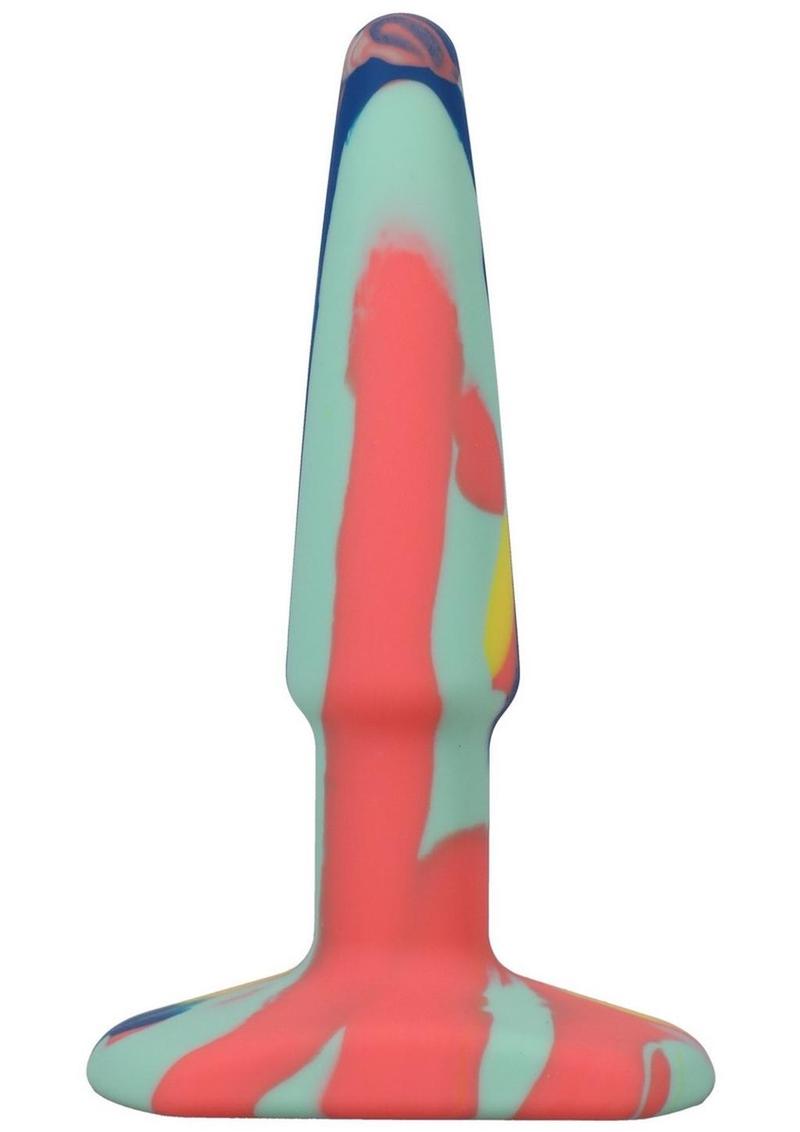 A-Play Groovy Silicone Anal Plug 4in - Teal/Orange