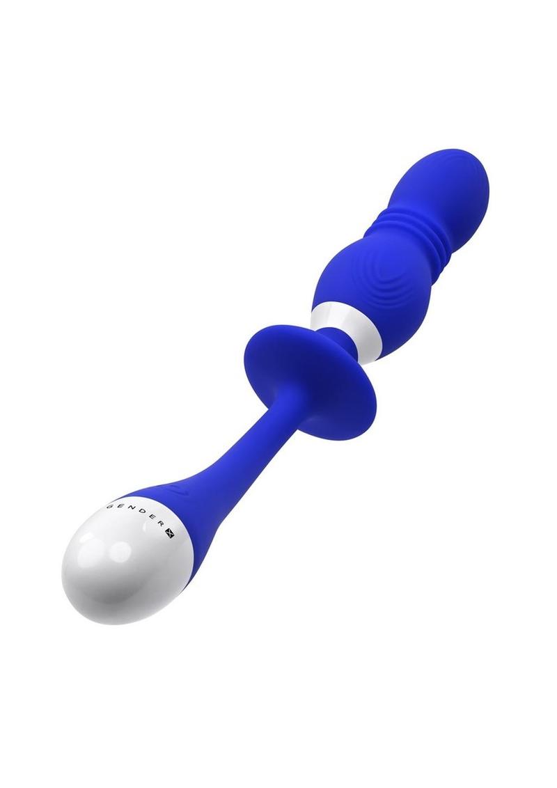 Gender X Play Ball Rechargeable Silicone Thrusting Probe - Blue