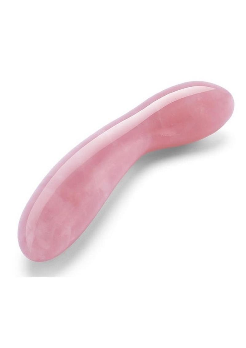 Le Wand Crystal G-Wand Dildo with Silicone Ring - Rose Quartz