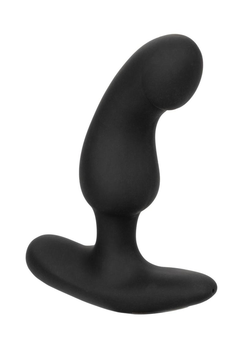 Anal Toys Rechargeable Curved Probe Silicone Anal Plug - Black