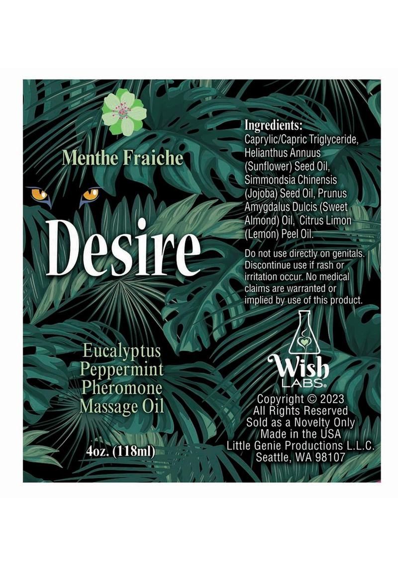 Desire Pheromone Massage Oil 4oz - Eucalyptus/Peppermint