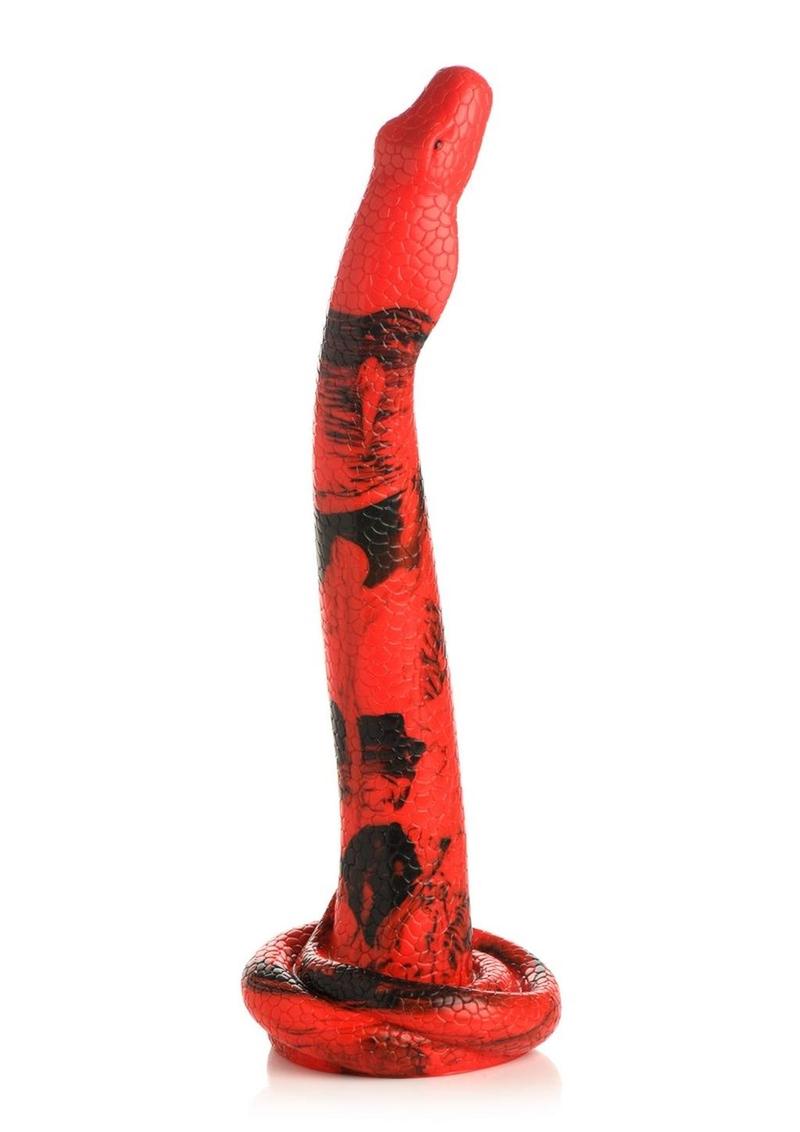 Creature Cocks King Cobra Long Silicone Dildo XLarge 18in - Red/Black