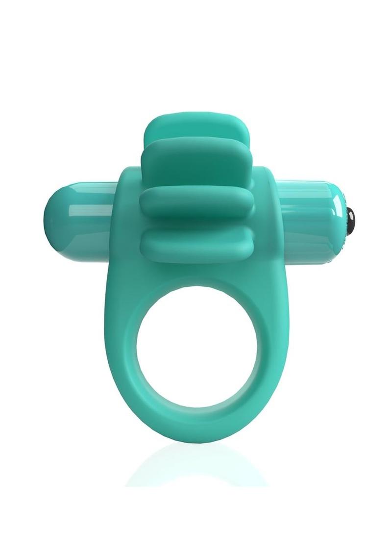 4B Skooch Vibrating Cock Ring with Clitoral Stimulator - Kiwi