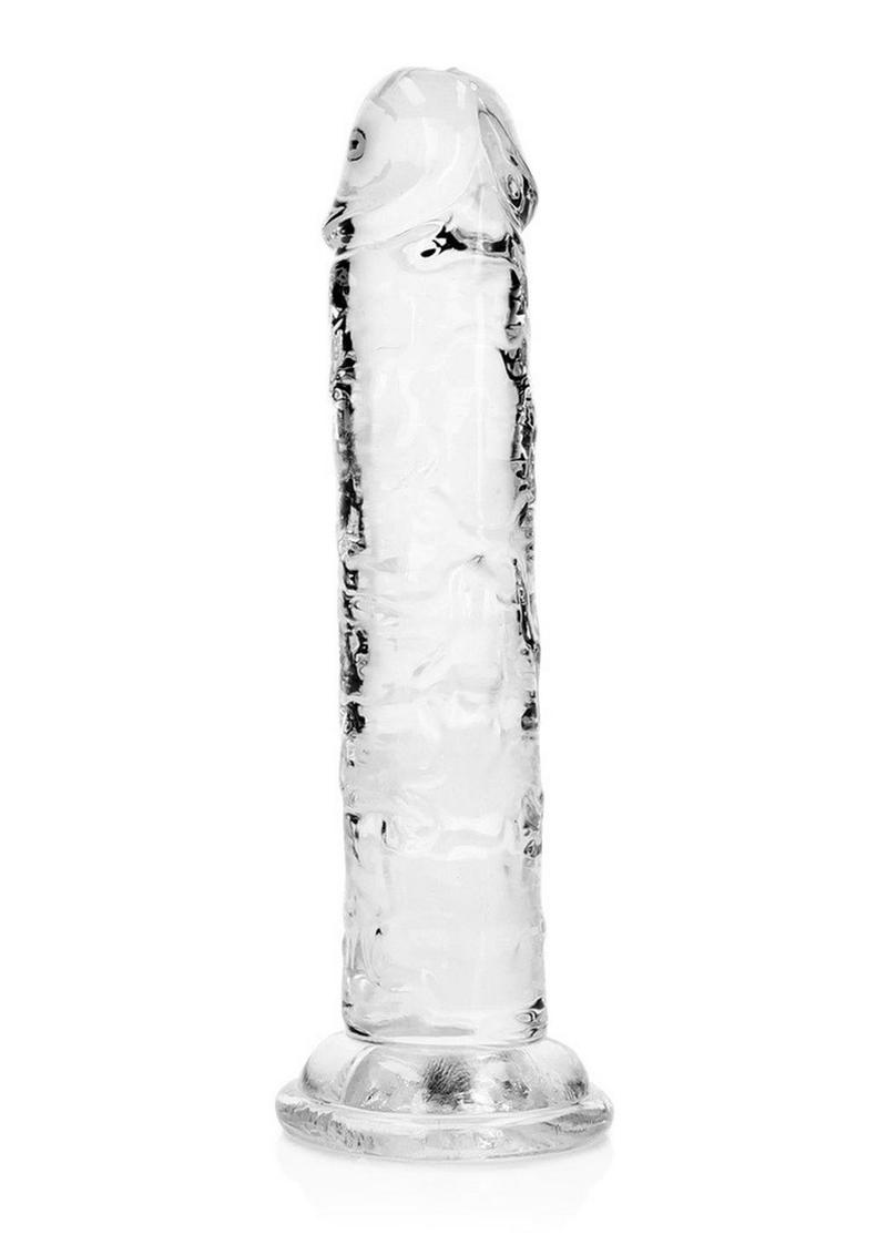 RealRock Skin Realistic Striaght Dildo without Balls 6in - Clear