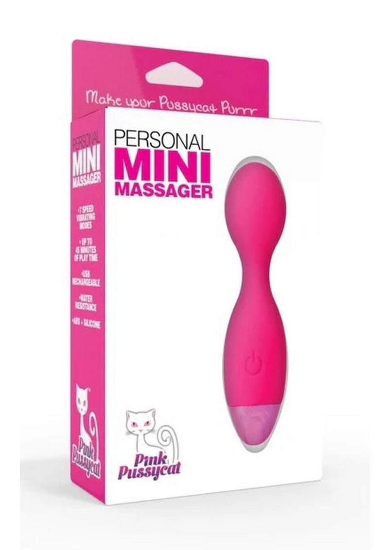 Pink Pussycat Vibrating Rechargeable Personal Mini Massager - Pink