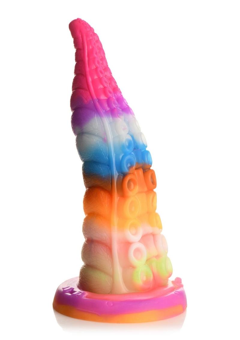 Creature Cocks Luminoctopus Glow in The Dark Tentacle Silicone Dildo - Multicolor