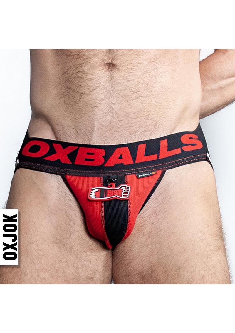 Fister 3D Rubber Fist Jock - Black/Red - Small