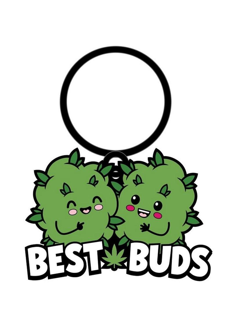 Best Buds Keychain - Green/White