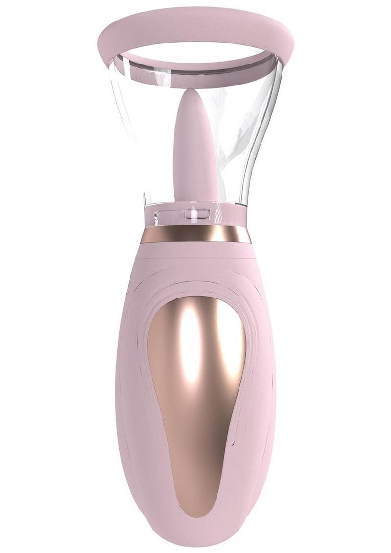 Pumped Enhanced Automatic 13 Speed Silicone Rechargeable Vulva and Breast Pump - Pink