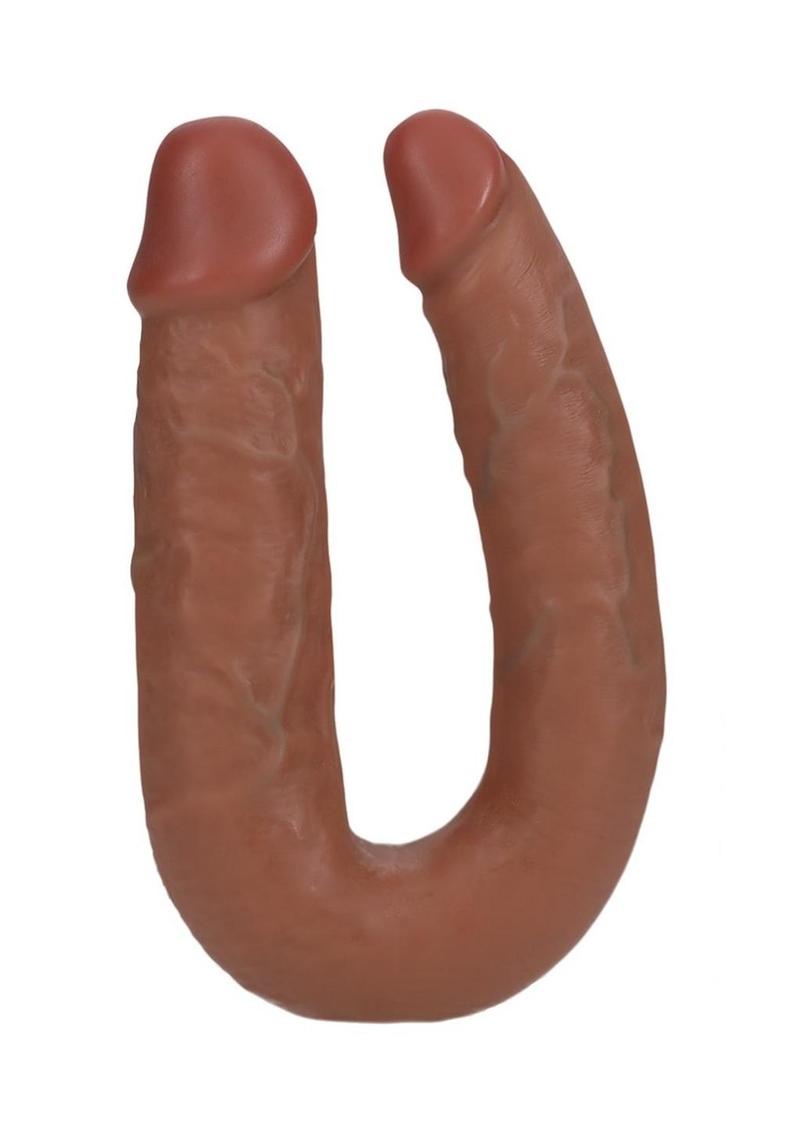 RealRock Ultra Realistic Skin U Shaped Double Dildo 7in - Caramel