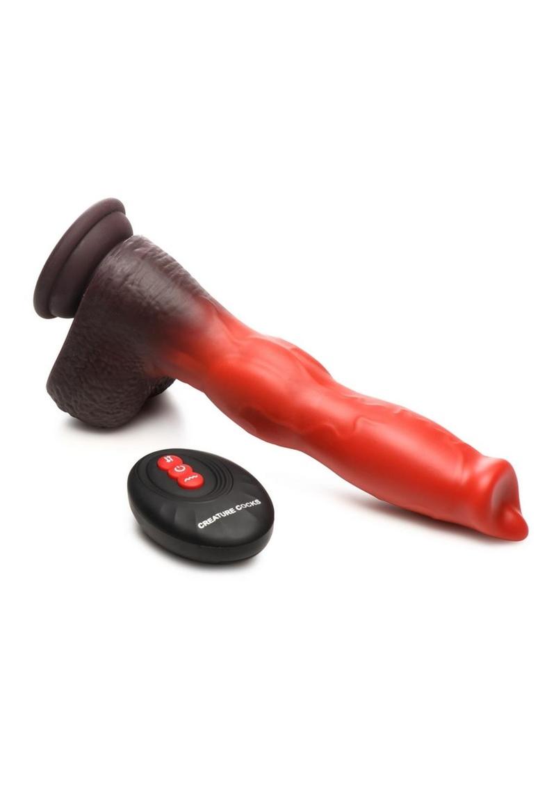 Creature Cocks Ramming Hound Thrusting and Vibrating Rechargeable Silicone Dildo - Red